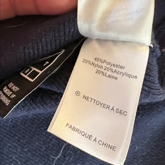 Women's Navy and Pink Sweater Lattice Sleeve Estaban Cortazar - Picture 10 of 11